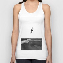 Air - Skateboarding at Venice Beach, Black and White Photography Tank Top