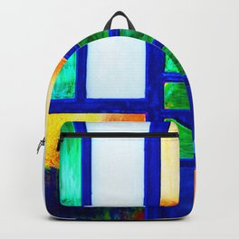Art Deco Colorful Stained Glass Backpack