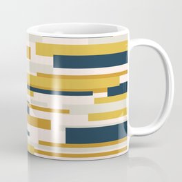 Wright Mid-Century Modern Abstract in Mustard Yellow, Navy Blue, Pale Blush Coffee Mug