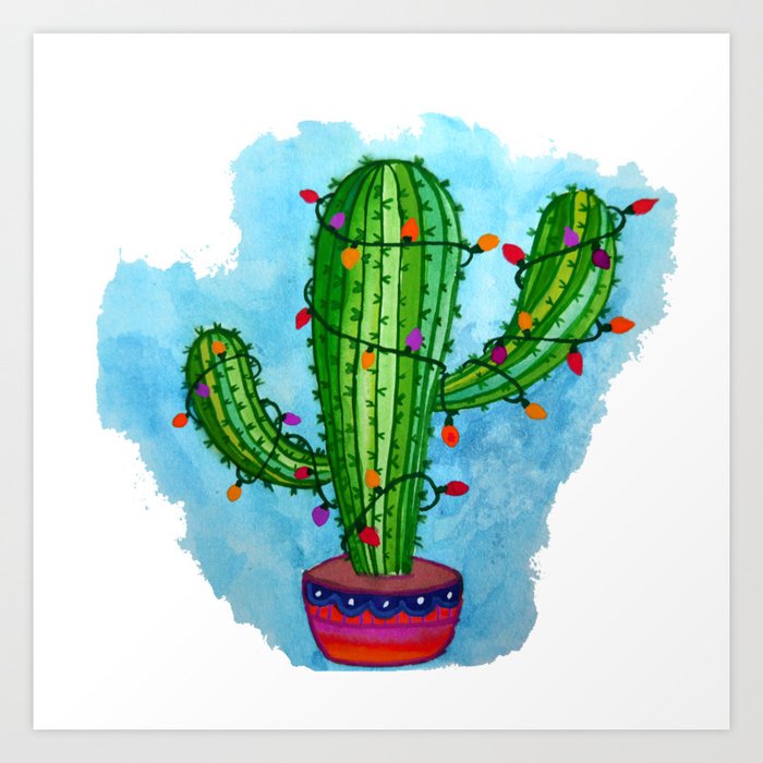 Christmas Cactus! Art Print