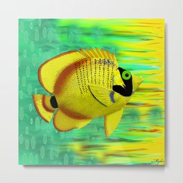 Angel Fish Yellow Metal Print