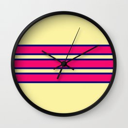 70s Style Pink Retro Stripes Coatlicue Wall Clock