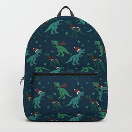 Holiday T-Rex Backpack | Digital, Dinosaur, Dinosaurs, Christmas, Winter, Cute, Pattern, Children, Tyrannosaurusrex, Katsillustration 