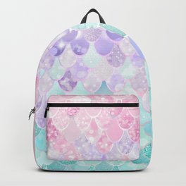 Cute Mermaid Pattern, Light Pink, Purple, Teal Backpack