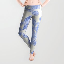 Blue Floral Pattern (Color) Leggings