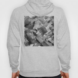 Chic Black And White Block Print Textured Abstract Hoody