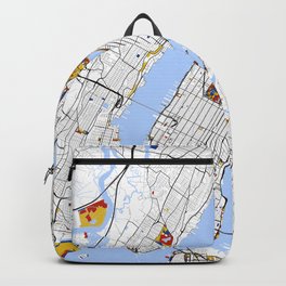 New York City Map United States Mondrian color Backpack
