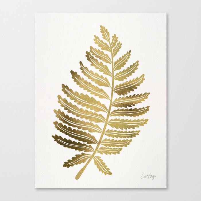 Golden Fern Leaf Leinwanddruck
