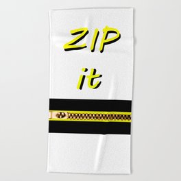 Zip it Black Yellow jGibney The MUSEUM Gifts Beach Towel