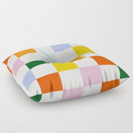 Retro Rainbow Checkerboard  Floor Pillow