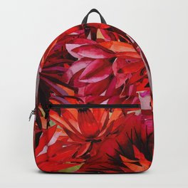 Red Flower Pattern Backpack