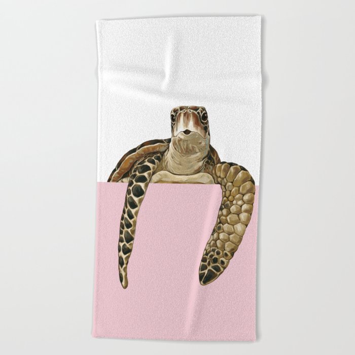 Hi! Sea Turtle Beach Towel by Big Nose Work | Society6