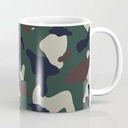 Green Brown woodland camo camouflage pattern Coffee Mug
