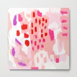 Wesli - minimalist pink purple white trendy millennial pink home decor canvas art Metal Print