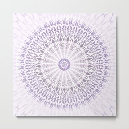 Purple Modern Geometric Mandala Metal Print