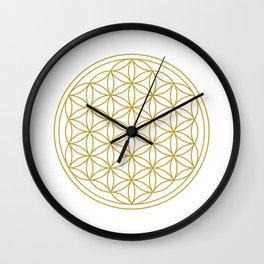 Flower of Life Gold Wall Clock