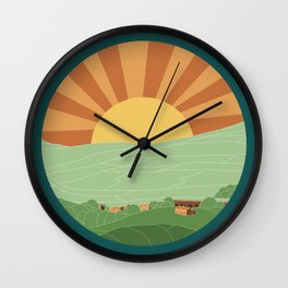 Sun above the Valley Wall Clock | Huddersfield, Hiking, Hills, Landscape, Sun, Nature, Valley, Drawing, Yorkshire, Adventure 