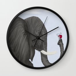 Bertha The Elephant And Her Visitor Wall Clock