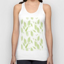 Delicate Mint Green Spring Leaves on White Background #decor #society6 #buyart Tank Top