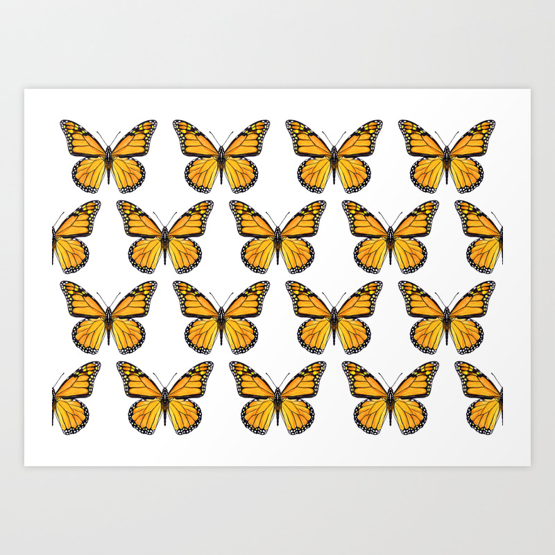 Physical Print Butterfly Monarch Watercolor