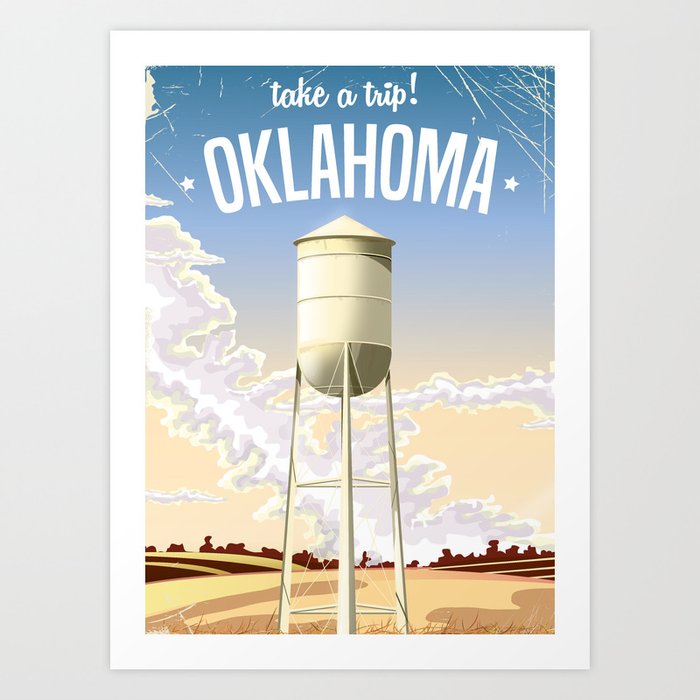USA Artwork Prints Souvenir Gift from Oklahoma Vintage Poster Digital Art Posters for Modern Home Decor Oklahoma City Travel Print