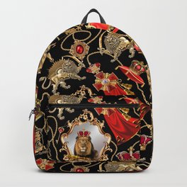 Lion king with royal dynasty objects. Backpack