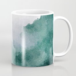Foggy forest watercolor painting #29 - Green Coffee Mug