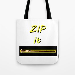 Zip it Black Yellow jGibney The MUSEUM Gifts Tote Bag
