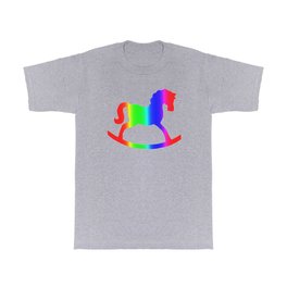 Rainbow Rocking Horse Silhouette  T Shirt