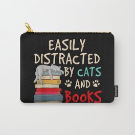 Easily distracted by cats and books reader gifts Carry-All Pouch