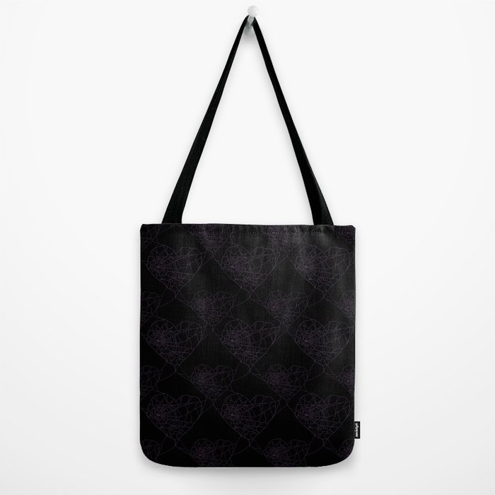 Heart shaped spider web pattern Tote Bag by dollygrey | Society6