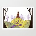 Lone House on the Hill Art Print