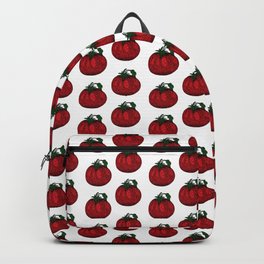 Garden Tomato Illustrated Pattern Print Backpack