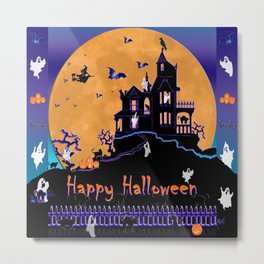 Halloween Haunted House Metal Print