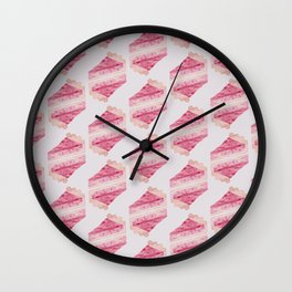 Cherry Pie - watercolour - pink Wall Clock