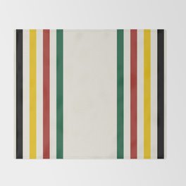 Rustic Lodge Stripes Black Yellow Red Green Throw Blanket