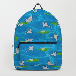 Paper cranes in a pond origami Backpack