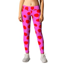 Keep me Wild Animal Print - Pink with Red Spots Leggings