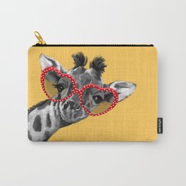 Hipster Giraffe with Glasses Carry-All Pouch