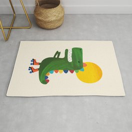 Dinosaur on roller skates Rug | Graphicdesign, Rainbow, Cute, Painting, Rollerskates, Children, Dinosaur, Digital, Color, Boy 