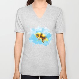Bumble Away Bumble Bee - Insect Illustration V Neck T Shirt