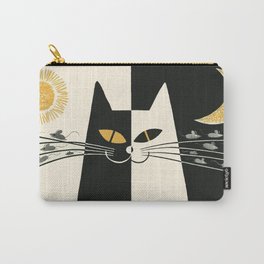 Vintage Black and White Cat Carry-All Pouch