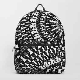 Chess Pieces Mandala - Grayscale Backpack
