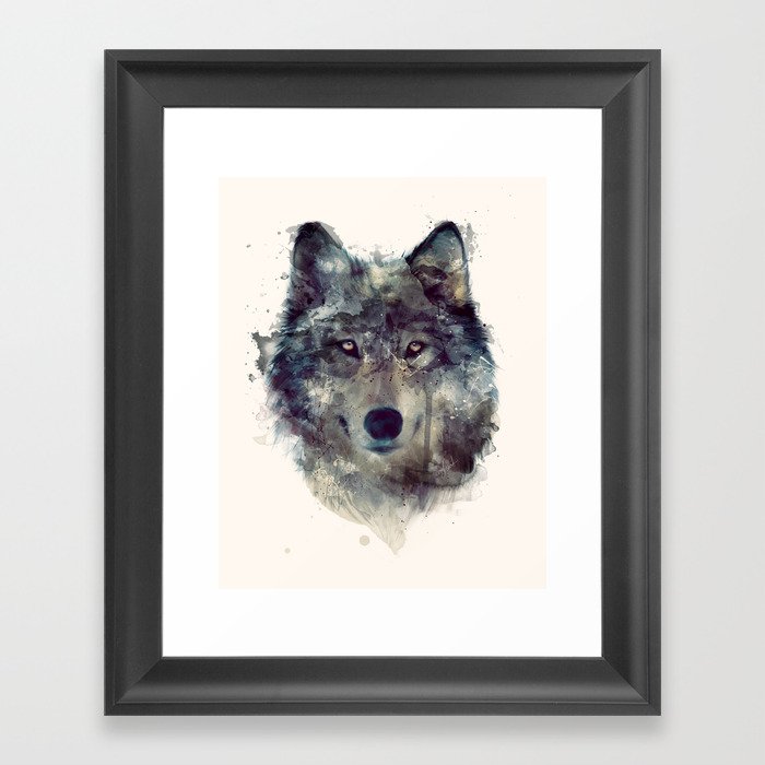 Wolf // Persevere  Framed Art Print