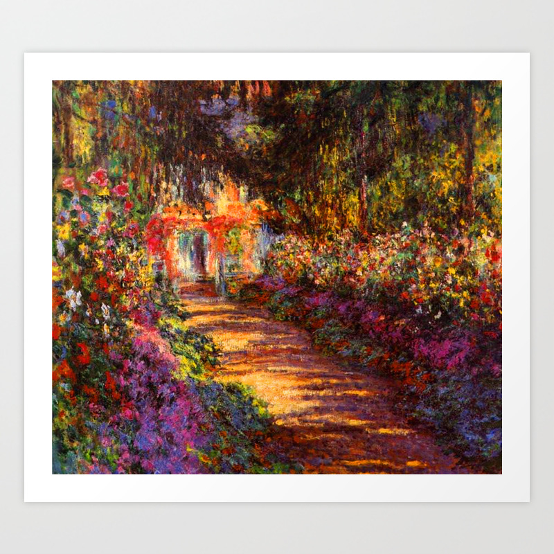 Garden Path At Giverny Claude Monet, Monet Painting Garden Path At Giverny