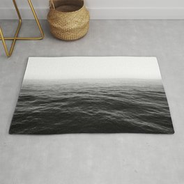 ocean horizon black and white landscape photography Rug