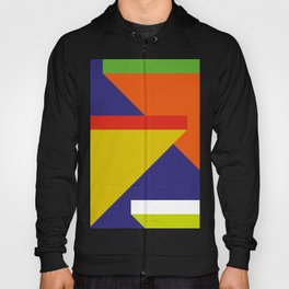 Random colored parallelepipeds flying in a cool blue space Hoody