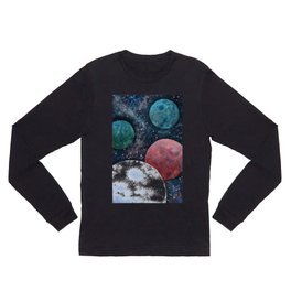 Journey through the cosmos. Alien planet watercolor Long Sleeve T Shirt