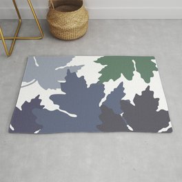Green autum color changing maple leaves Rug