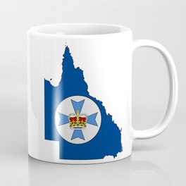 Queensland Australia Map with Flag of Queensland QLD Coffee Mug